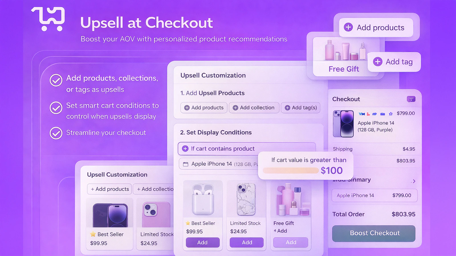Checkout upsell customization in Smart Checkout Widgets